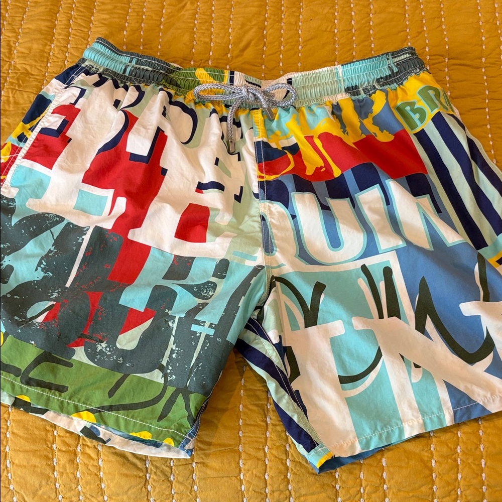 Colorful Vintage Graphic Men's Swim Shorts